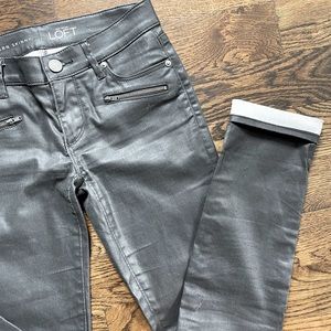 Ann Taylor Loft Coated Modern Skinny Moto Jeans